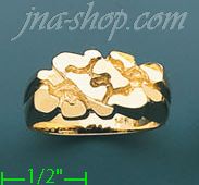14K Gold High Polished Nugget Ring - Click Image to Close
