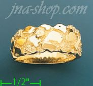 14K Gold High Polished Nugget Ring - Click Image to Close