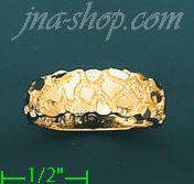 14K Gold High Polished Nugget Ring - Click Image to Close