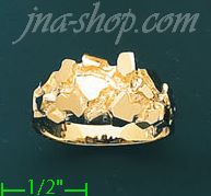 14K Gold High Polished Nugget Ring - Click Image to Close