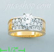 14K Gold Ladies' CZ Ring - Click Image to Close