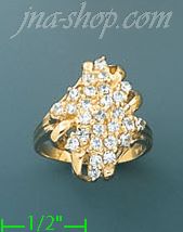 14K Gold Ladies' CZ Ring - Click Image to Close