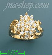 14K Gold Ladies' CZ Ring - Click Image to Close