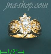 14K Gold Ladies' CZ Ring - Click Image to Close