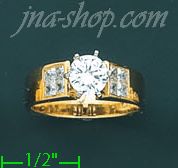 14K Gold Ladies' CZ Ring - Click Image to Close