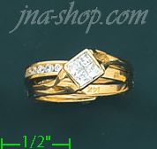 14K Gold Ladies' CZ Ring - Click Image to Close