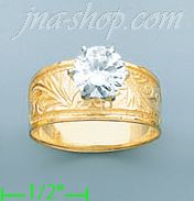 14K Gold Polished Ladies' CZ Ring - Click Image to Close