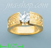 14K Gold Polished Ladies' CZ Ring - Click Image to Close