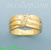 14K Gold Polished Ladies' CZ Ring - Click Image to Close