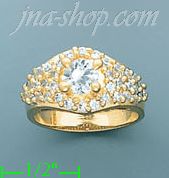 14K Gold Polished Ladies' CZ Ring - Click Image to Close