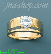 14K Gold Polished Ladies' CZ Ring - Click Image to Close