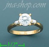 14K Gold Polished Ladies' CZ Ring - Click Image to Close