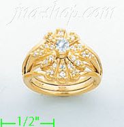 14K Gold Polished Ladies' CZ Ring - Click Image to Close