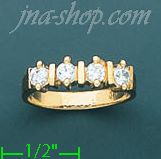 14K Gold Polished Ladies' CZ Ring - Click Image to Close