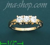 14K Gold Polished Ladies' CZ Ring - Click Image to Close