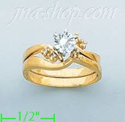 14K Gold Polished Ladies' CZ Ring - Click Image to Close