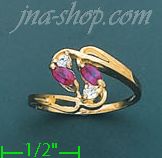 14K Gold Polished Ladies' CZ Ring - Click Image to Close