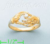 14K Gold Polished Ladies' CZ Ring - Click Image to Close