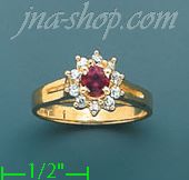 14K Gold Polished Ladies' CZ Ring - Click Image to Close