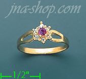 14K Gold Polished Ladies' CZ Ring - Click Image to Close