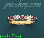 14K Gold Polished Ladies' CZ Ring - Click Image to Close