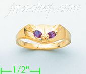 14K Gold Polished Ladies' CZ Ring - Click Image to Close