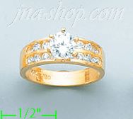 14K Gold Channel & Solitaire Ring - Click Image to Close