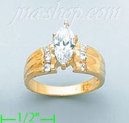 14K Gold Channel & Solitaire Ring - Click Image to Close