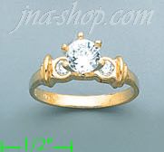 14K Gold Channel & Solitaire Ring - Click Image to Close