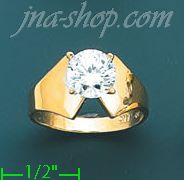 14K Gold Channel & Solitaire Ring - Click Image to Close