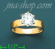 14K Gold Channel & Solitaire Ring - Click Image to Close