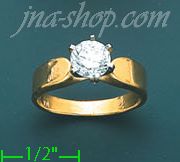 14K Gold Channel & Solitaire Ring - Click Image to Close