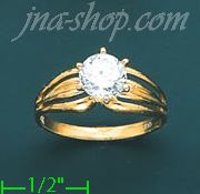 14K Gold Channel & Solitaire Ring - Click Image to Close