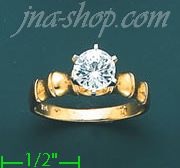 14K Gold Channel & Solitaire Ring - Click Image to Close