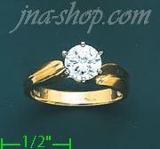 14K Gold Channel & Solitaire Ring - Click Image to Close