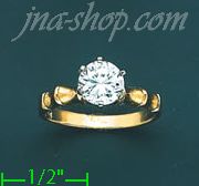 14K Gold Channel & Solitaire Ring - Click Image to Close