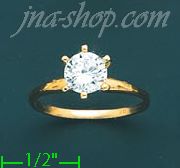 14K Gold Channel & Solitaire Ring - Click Image to Close