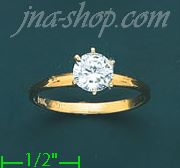14K Gold Channel & Solitaire Ring - Click Image to Close