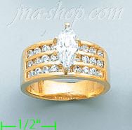 14K Gold Channel & Solitaire Ring - Click Image to Close