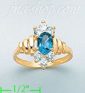 14K Gold Ladies' CZ Ring - Click Image to Close