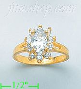 14K Gold Ladies' CZ Ring - Click Image to Close