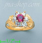 14K Gold Ladies' CZ Ring - Click Image to Close