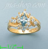 14K Gold Ladies' CZ Ring - Click Image to Close