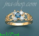 14K Gold Ladies' CZ Ring - Click Image to Close