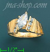 14K Gold Ladies' CZ Ring - Click Image to Close