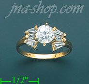 14K Gold Ladies' CZ Ring - Click Image to Close