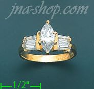 14K Gold Ladies' CZ Ring - Click Image to Close