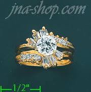 14K Gold Ladies' CZ Ring - Click Image to Close