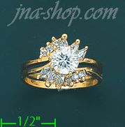 14K Gold Ladies' CZ Ring - Click Image to Close