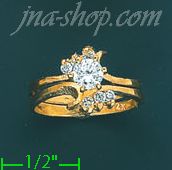 14K Gold Ladies' CZ Ring - Click Image to Close